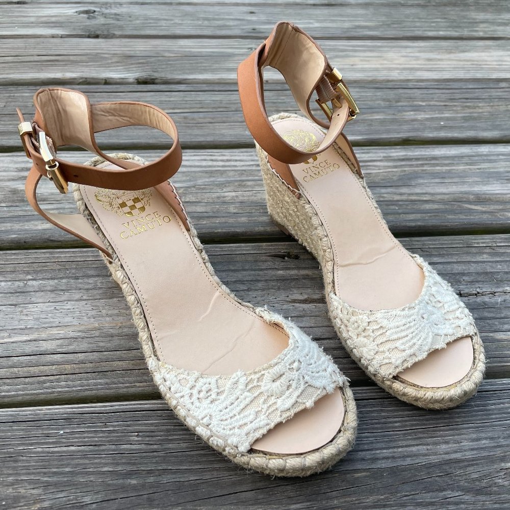 Vince Camuto Women Heel Wedge Shoes Open Toe VP-Te - Picture 1 of 13
